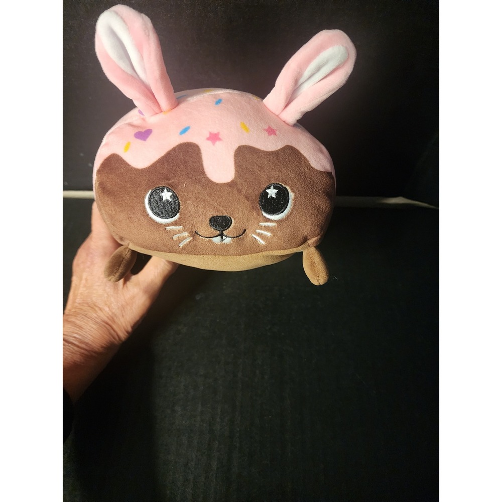 Moosh-Moosh Plush Bunny Chocolate Donut Pink Frosting Sprinkles Rabbit 8 Inch